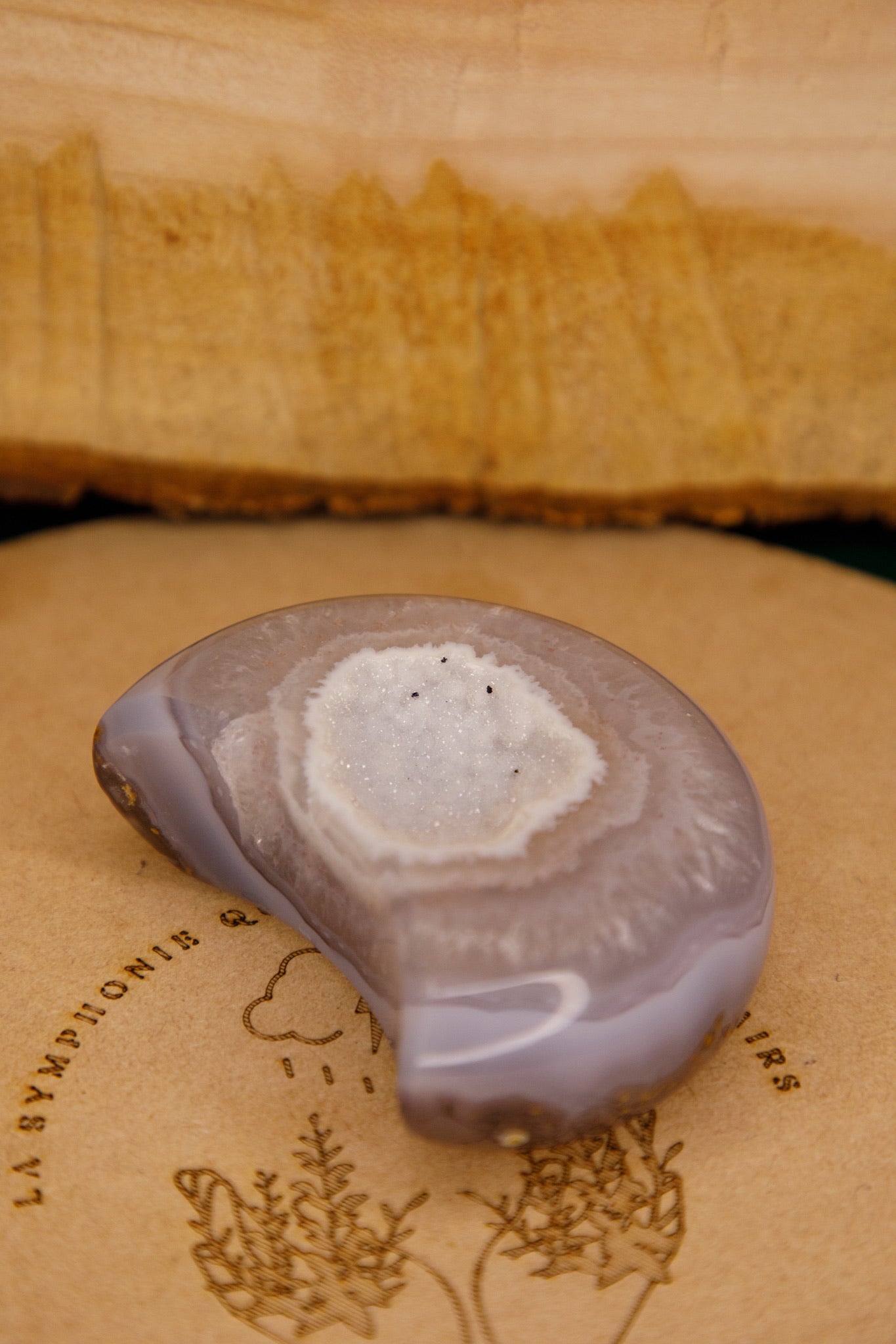 Croissant de Lune en Agate et Quartz qualité gemme