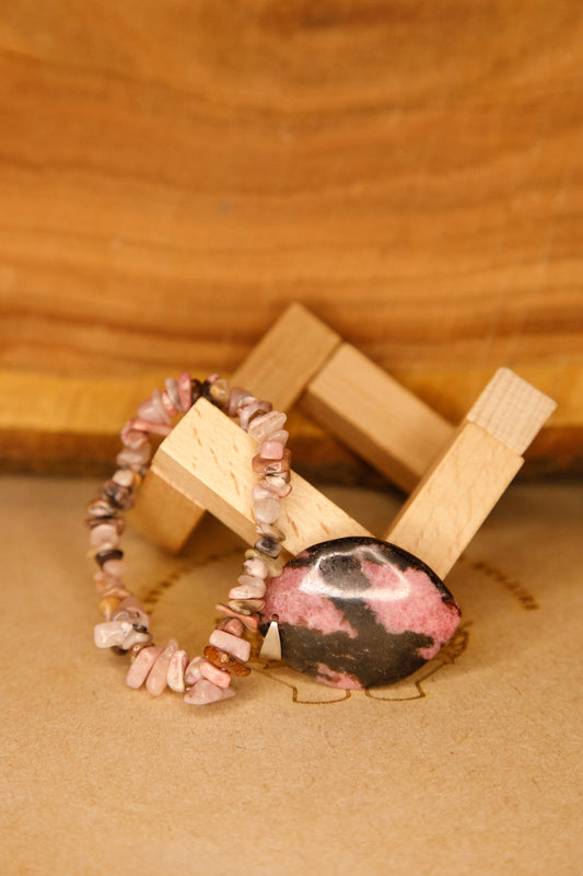 Bracelet baroque Rhodonite