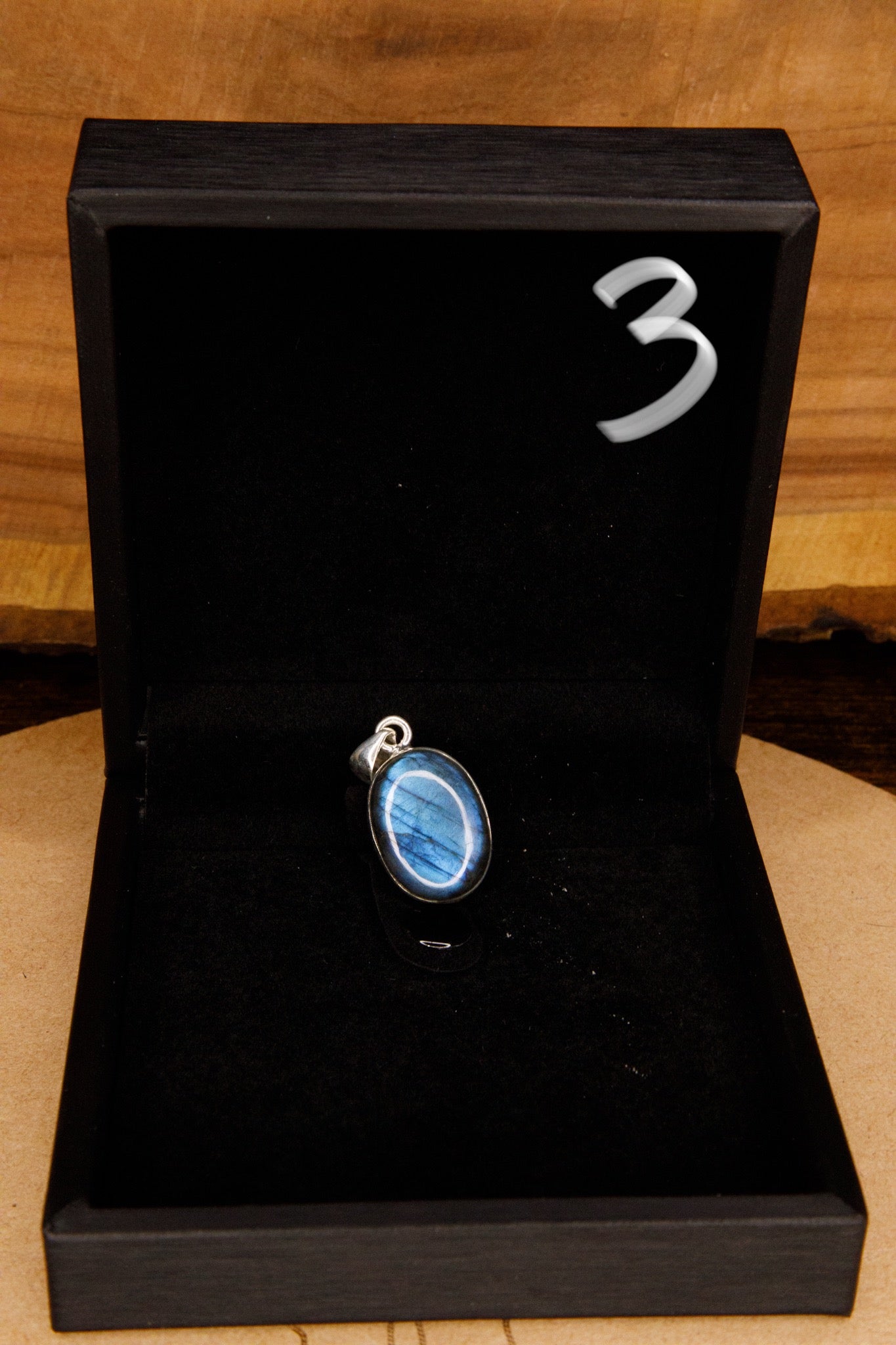 Pendentif argent 925 labradorite bleue