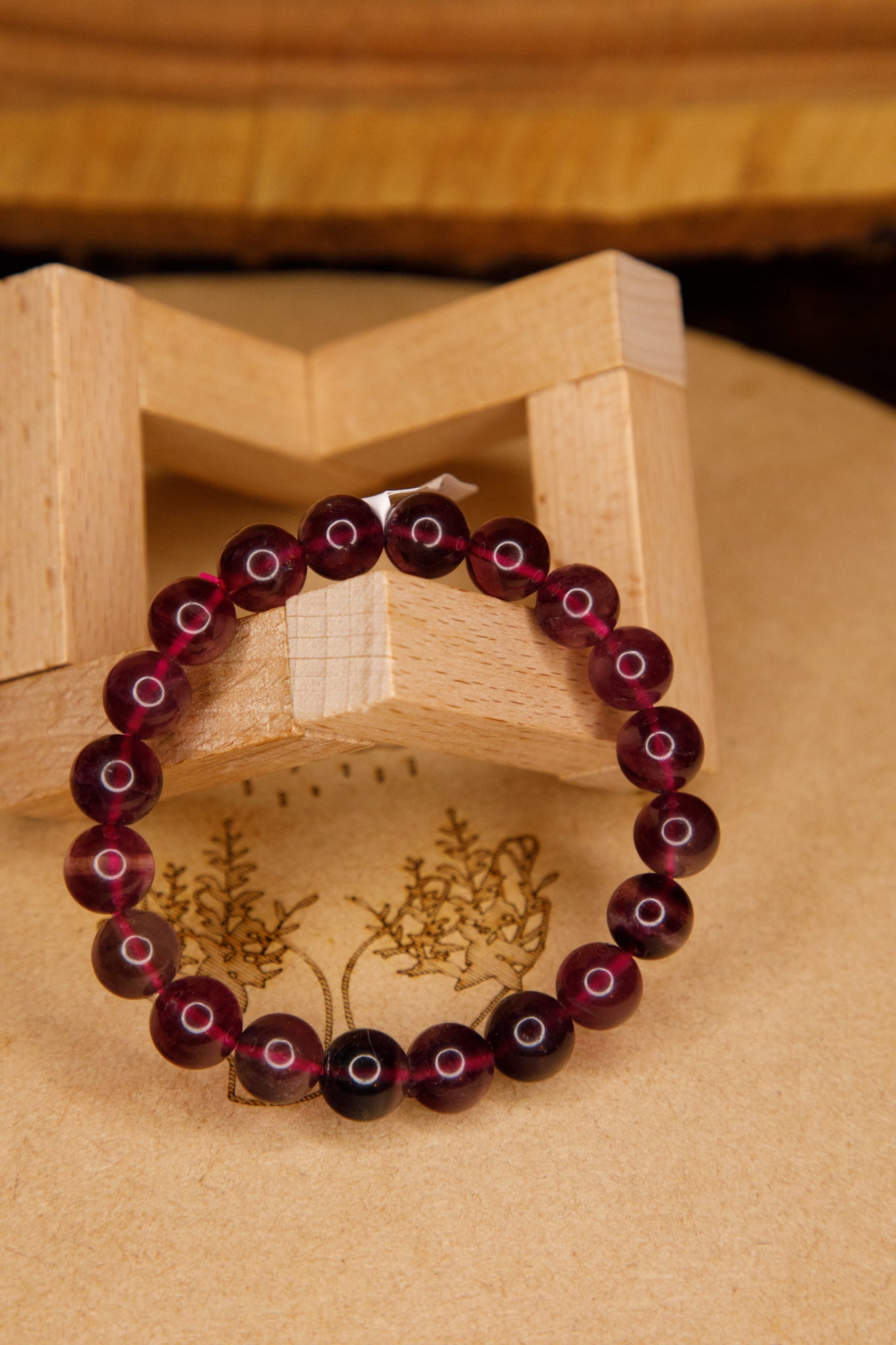 Bracelet boule grenat rouge Almandin