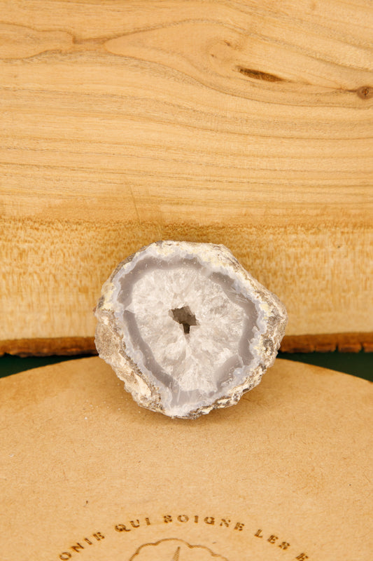 Agate « coco » semi brute drusée