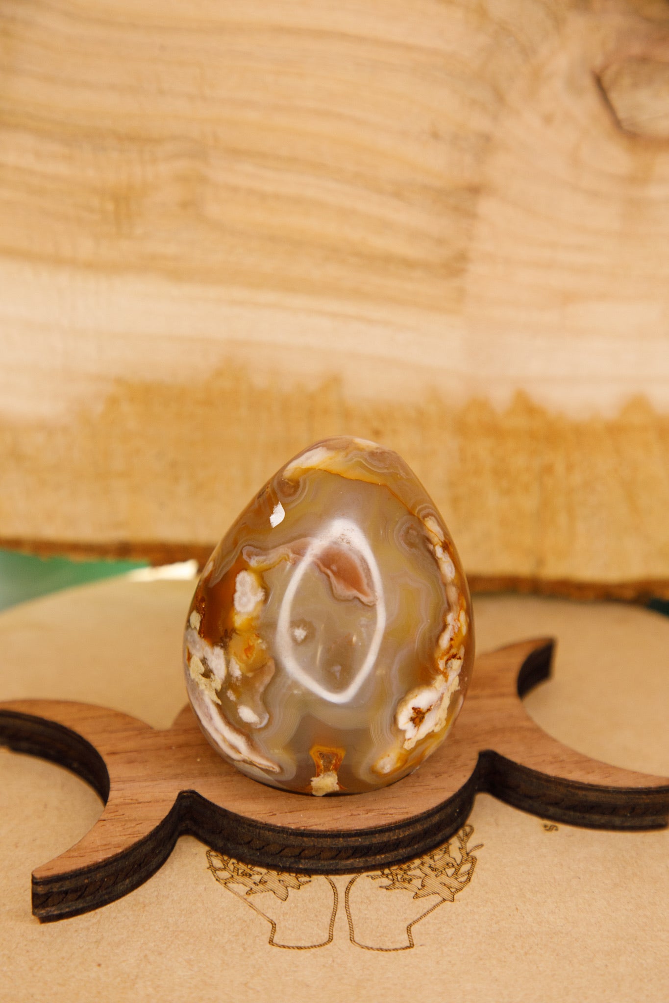 Oeuf en Agate Fleur
