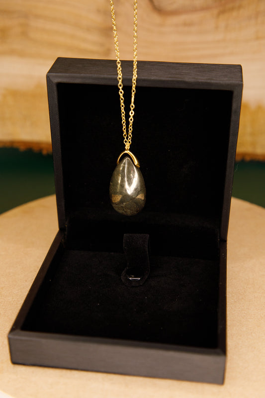 Pendentif sautoir Pyrite