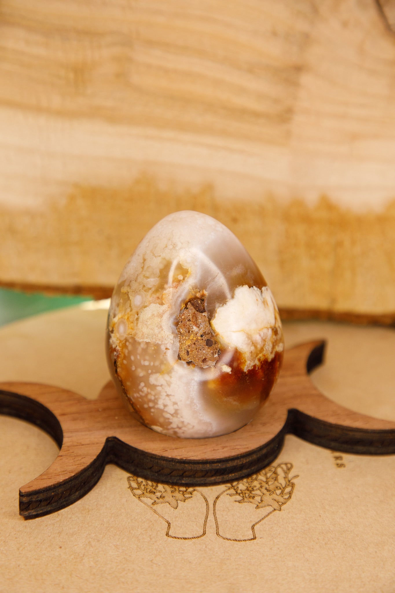 Oeuf en Agate Fleur