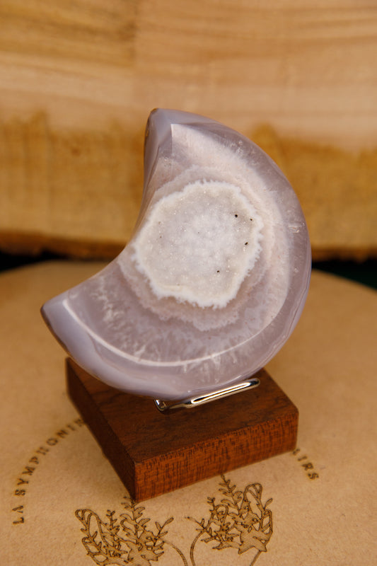 Croissant de Lune en Agate et Quartz qualité gemme