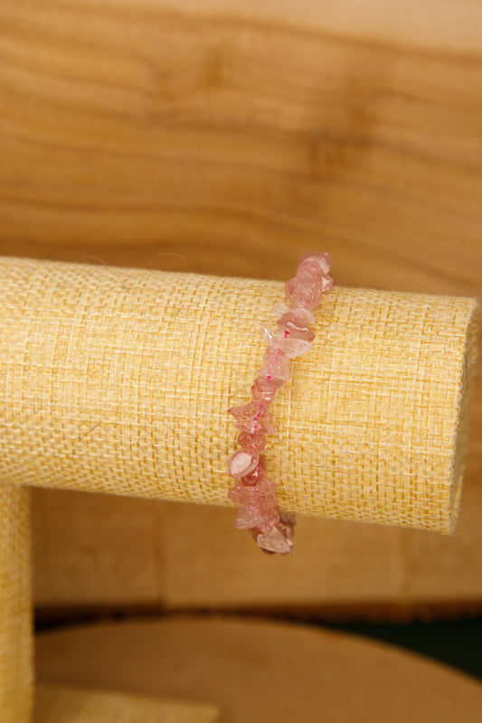 Bracelet baroque Quartz Fraise