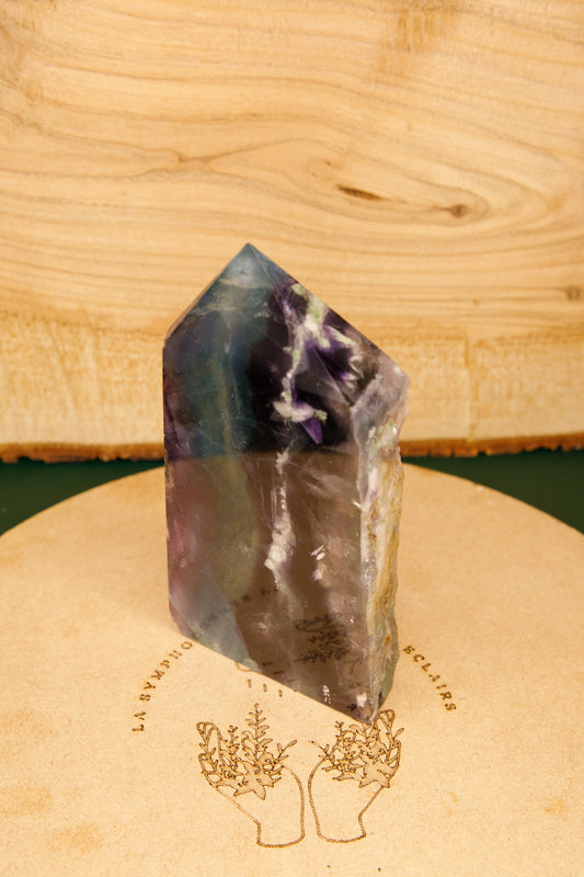 Tranche Fluorite rainbow semi-brute