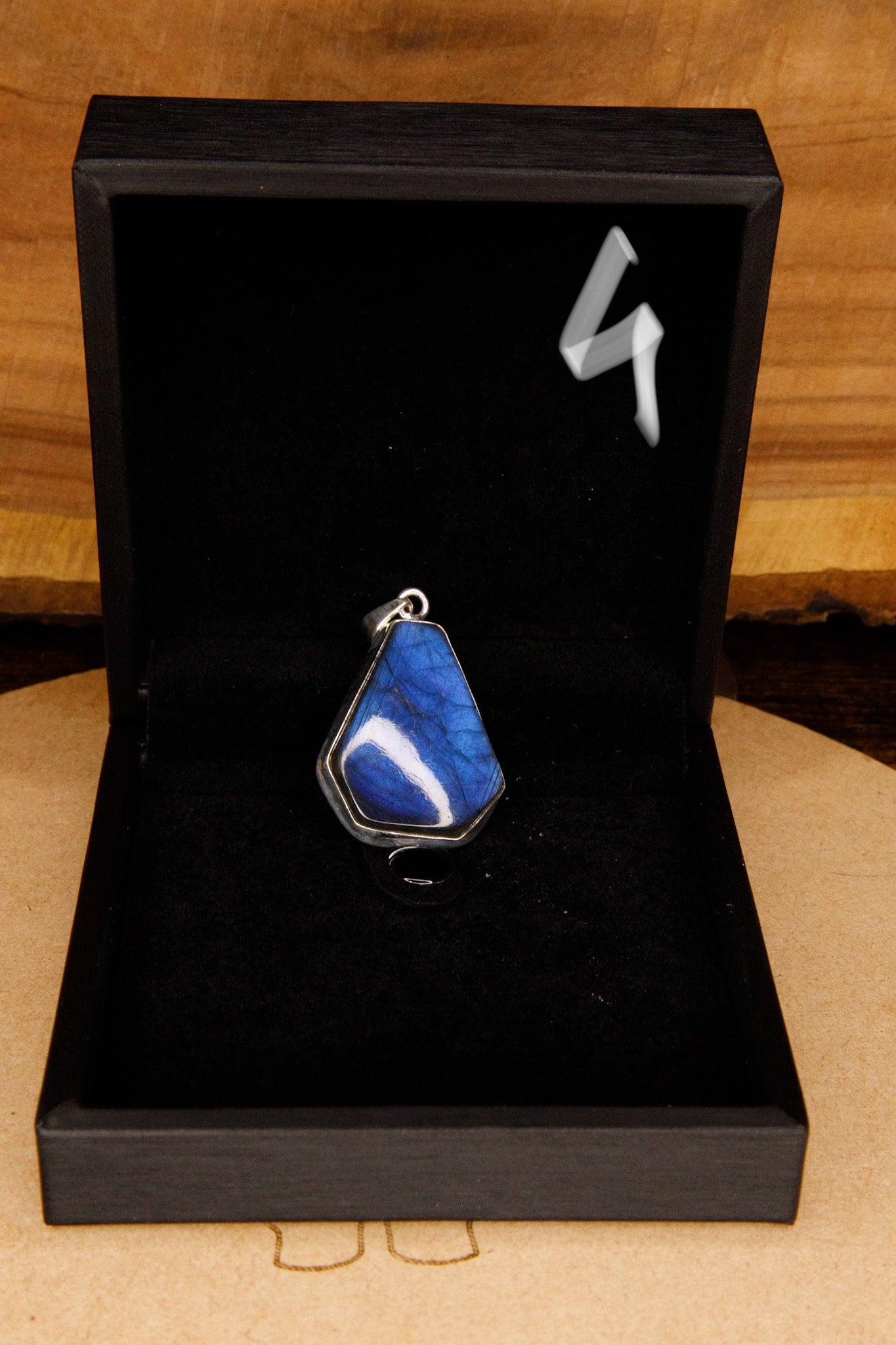 Pendentif argent 925 labradorite bleue