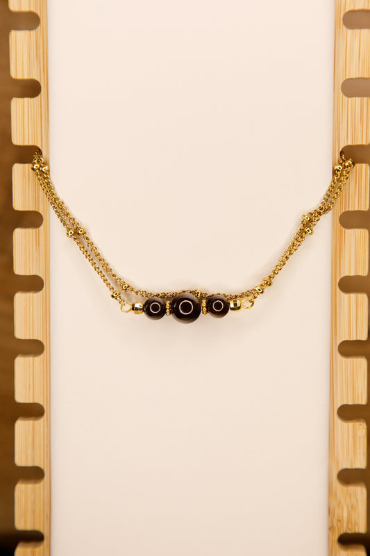 Bracelet fait main plaqué or en Grenat