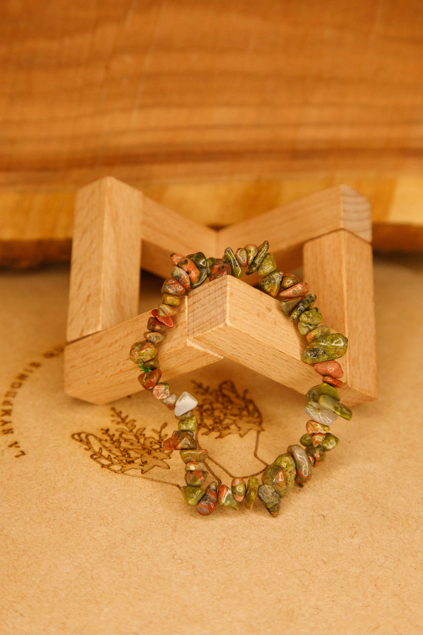 Bracelet baroque Unakite