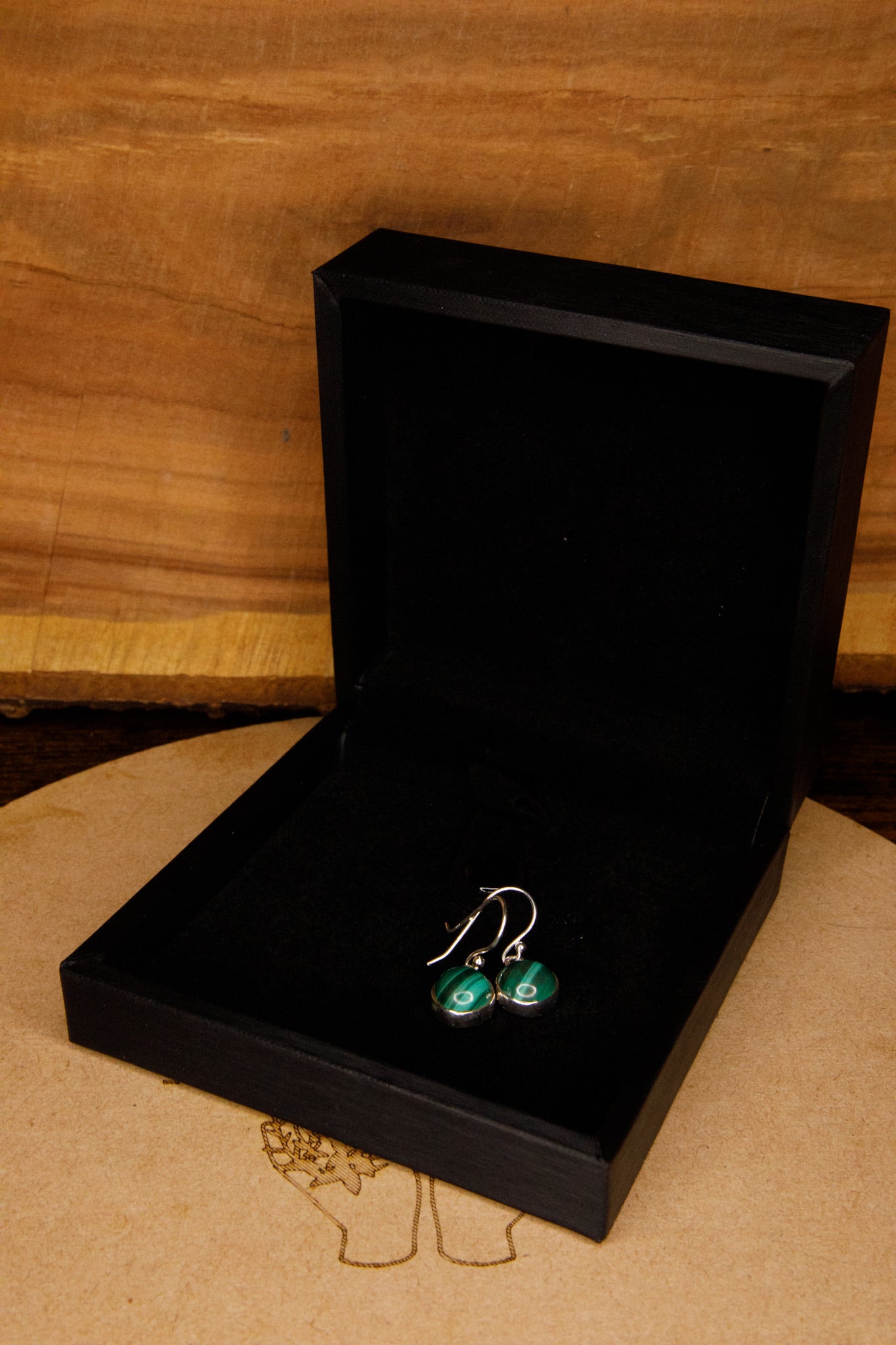 Boucles d'oreilles argent 925 Malachite