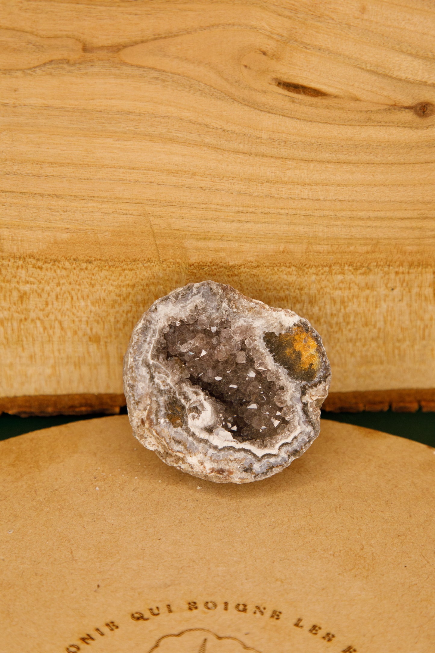 Agate « coco » semi brute drusée