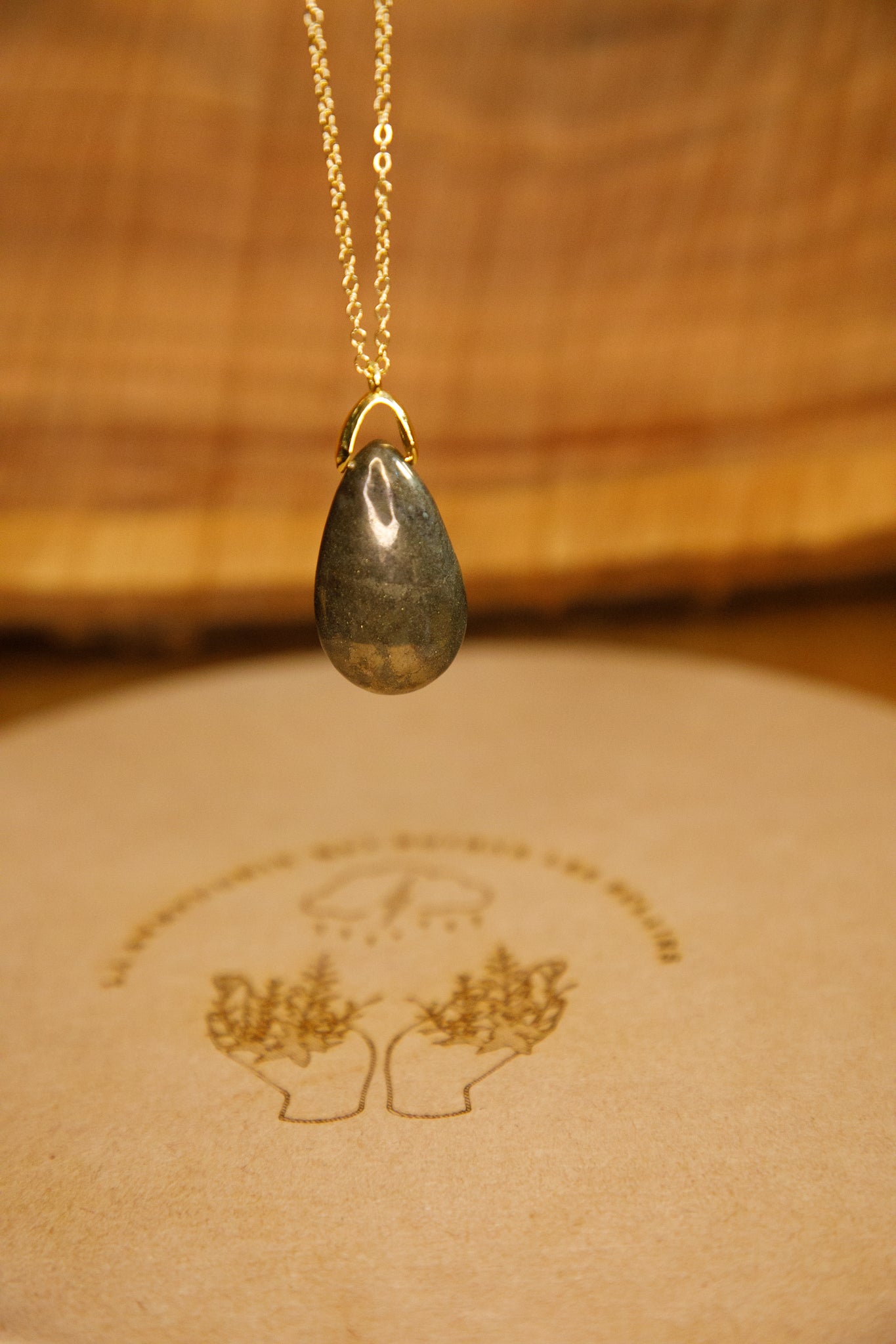 Pendentif sautoir Pyrite
